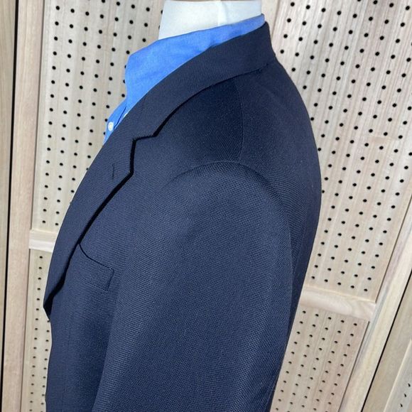 TASSO Elba Blazer Mens 39R Navy Knit Cashmere Wool Blend Two Button Sport Coat - Picture 4 of 14